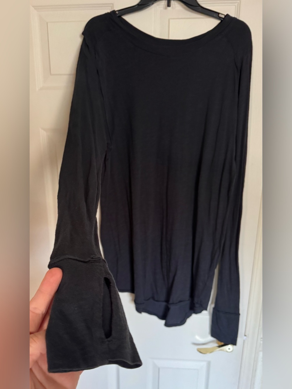 Free People Black Long Sleeve Tee - Size M